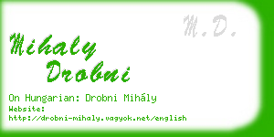 mihaly drobni business card
